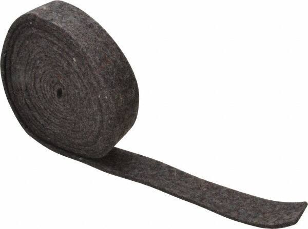 Made in USA - 1/8 Inch Thick x 1 Inch Wide x 10 Ft. Long, Felt Stripping - Gray, Plain Backing - Top Tool & Supply