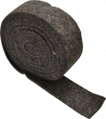 Made in USA - 1/8 Inch Thick x 1-1/2 Inch Wide x 10 Ft. Long, Felt Stripping - Gray, Plain Backing - Top Tool & Supply