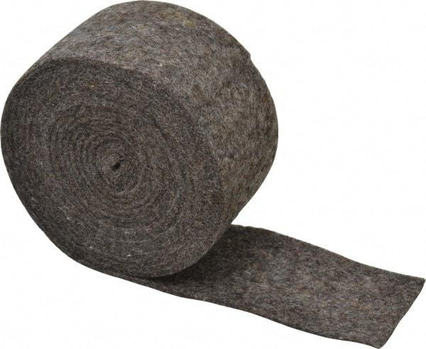 Made in USA - 1/8 Inch Thick x 2 Inch Wide x 10 Ft. Long, Felt Stripping - Gray, Plain Backing - Top Tool & Supply