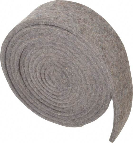 Made in USA - 1/4 Inch Thick x 2 Inch Wide x 10 Ft. Long, Felt Stripping - Gray, Plain Backing - Top Tool & Supply