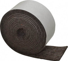 Made in USA - 1/8 Inch Thick x 2 Inch Wide x 10 Ft. Long, Felt Stripping - Gray, Adhesive Backing - Top Tool & Supply