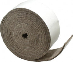 Made in USA - 1/8 Inch Thick x 2 Inch Wide x 10 Ft. Long, Felt Stripping - Gray, Adhesive Backing - Top Tool & Supply