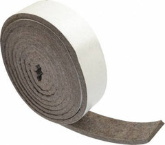 Made in USA - 1/4 Inch Thick x 1-1/2 Inch Wide x 10 Ft. Long, Felt Stripping - Gray, Adhesive Backing - Top Tool & Supply