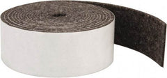 Made in USA - 1/8 Inch Thick x 1-1/2 Inch Wide x 10 Ft. Long, Felt Stripping - Gray, Adhesive Backing - Top Tool & Supply