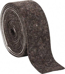 Made in USA - 1/8 Inch Thick x 2 Inch Wide x 10 Ft. Long, Felt Stripping - Gray, Adhesive Backing - Top Tool & Supply