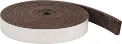 Made in USA - 1/4 Inch Thick x 1 Inch Wide x 10 Ft. Long, Felt Stripping - Gray, Adhesive Backing - Top Tool & Supply