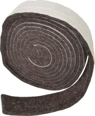 Made in USA - 1/4 Inch Thick x 1-1/2 Inch Wide x 10 Ft. Long, Felt Stripping - Gray, Adhesive Backing - Top Tool & Supply