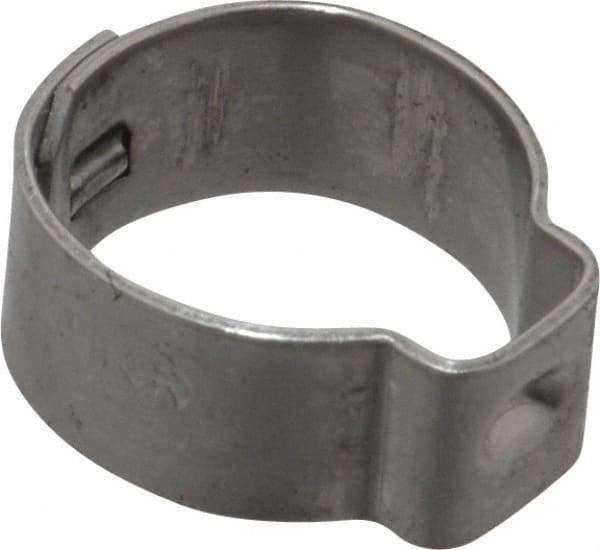 Oetiker - 11.4 to 13.3mm, 1-Ear Clamp - 1/2" Noml Size, 6mm Inner Width, 7mm Wide x 0.6mm Thick, Stainless Steel - Top Tool & Supply