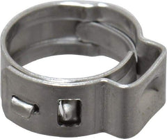 Oetiker - Stepless Ear Clamp - 3/8" Noml Size, 5.5mm Inner Width, 5mm Wide x 0.5mm Thick, Stainless Steel - Top Tool & Supply