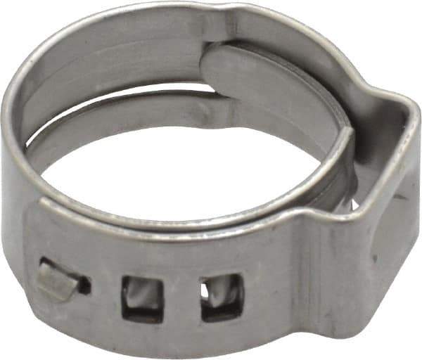 Oetiker - Stepless Ear Clamp - 35/64" Noml Size, 8mm Inner Width, 7mm Wide x 0.6mm Thick, Stainless Steel - Top Tool & Supply