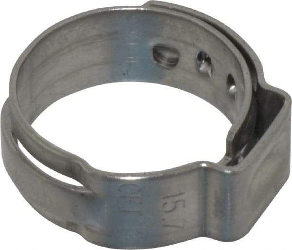 Oetiker - Stepless Ear Clamp - 5/8" Noml Size, 8mm Inner Width, 7mm Wide x 0.6mm Thick, Stainless Steel - Top Tool & Supply