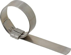 Made in USA - 2" ID, Grade 201, Stainless Steel Preformed J-Type Clamp - 3/4" Wide x 0.03" Thick - Top Tool & Supply