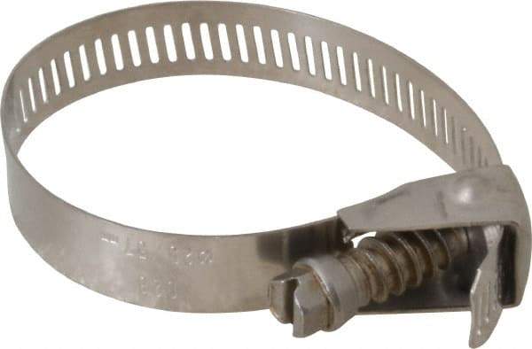 IDEAL TRIDON - SAE Size 28, 1 to 2-1/4" Diam, Stainless Steel Quick Release Worm Drive Clamp - 1/2" Wide, Material Grade 301, Series 550 - Top Tool & Supply