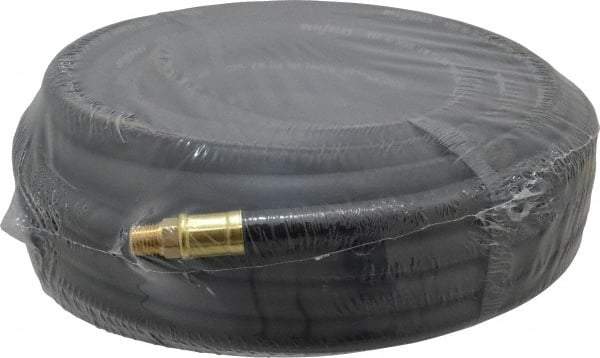 Continental ContiTech - 3/8" ID x 0.669" OD 50' Long Multipurpose Air Hose - MNPT x MNPT Ends, 200 Working psi, -40 to 190°F, 1/4" Fitting, Black - Top Tool & Supply