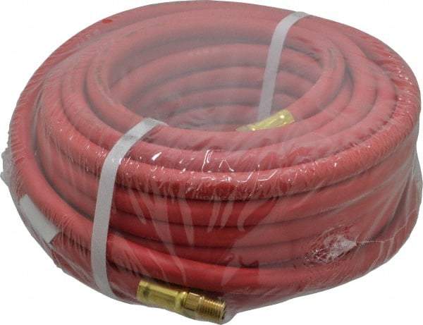 Continental ContiTech - 1/4" ID x 0.527" OD 50' Long Multipurpose Air Hose - MNPT x MNPT Ends, 250 Working psi, -40 to 190°F, 1/4" Fitting, Red - Top Tool & Supply