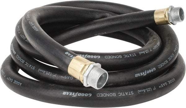 Continental ContiTech - 1" ID x 1-1/8" OD x 12' OAL, NPT Male x Male Petroleum Transfer Hose - 100 Max Working psi, 1" Fitting, Black - Top Tool & Supply