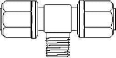 NewAge Industries - 3/8" Tube OD, PFA PTFE Plastic Compression Tube Male Branch Tee - 1/4 NPT Pipe, 500°F Max, 1/4 Thread - Top Tool & Supply