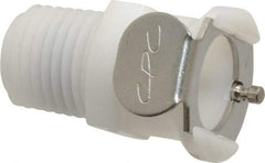 CPC Colder Products - 1/4" Nominal Flow, 1/4 NPT Thread, Male, Inline Threaded-Female Socket - 120 Max psi, -40 to 180°F, Acetal Coupling, Buna-N O-Ring - Top Tool & Supply