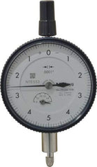 Mitutoyo - 0.05" Range, 0-5-0 Dial Reading, 0.0001" Graduation Dial Drop Indicator - 2-3/16" Dial, 0.01" Range per Revolution, 0.0002" Accuracy, Revolution Counter - Top Tool & Supply