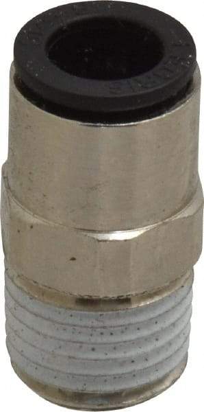 Legris - 5/16" Outside Diam, 1/4 NPT, Nickel Plated Brass Push-to-Connect Tube Male Connector - 290 Max psi - Top Tool & Supply