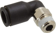 Legris - 5/16" OD, 1/4 NPT, Nylon/Nickel Plated Brass Push-to-Connect Male Elbow - 290 Max psi - Top Tool & Supply