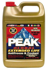 Peak - 1 Gal Extended Life Premixed Antifreeze & Coolant - Ethylene Glycol, Organic Acid Inhibitor, De-Ionized Water Composition - Top Tool & Supply