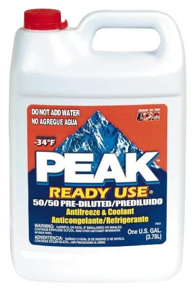 Peak - 1 Gal Conventional Premixed Antifreeze & Coolant - Ethylene Glycol & De-Ionized Water Composition - Top Tool & Supply