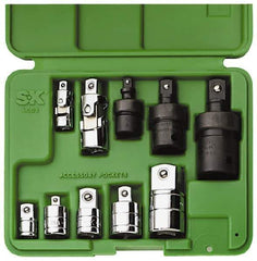 SK - 9 Piece Universal & Socket Adapter Set - 1/4F x 3/8M, 3/8F x 1/4M, 3/8F x 1/2M, 1/2F x 3/8M, 1/2F x 3/4M" 1/4, 3/8 & Impact 1/4, 3/8, 1/2" - Top Tool & Supply