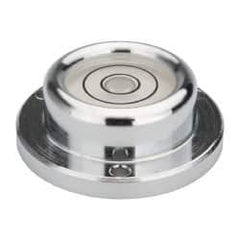 Geier & Bluhm, Inc. - 1-7/16 Inch Base Diameter x 0.52 Inch Overall Height, 2 Circles, Brass Bull's Eye Circular Level - 7.00mm Vial Diameter, 3/4 Inch Inner Diameter, 0.12 Inch Mounting Hole Diameter, 24 min Sensitivity, -40 to 165°F - Top Tool & Supply