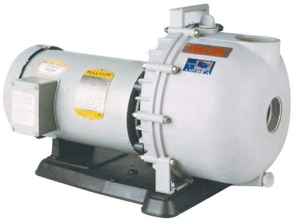 Value Collection - 115/230 Volt, 1 Phase, 5 HP, Self Priming Pump - 3 Inch Inlet, 270 Max GPM, TEFC Motor, Polyester Housing and Impeller, Carbon Ceramic Seal - Top Tool & Supply