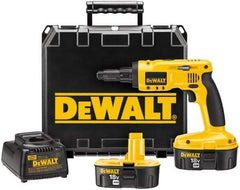 DeWALT - 18 Volts, NiCad Battery, Pistol Grip Cordless Screwdriver - 2 Speeds, 900 and 2,700 RPM, 180 Inch/Lbs. Torque - Top Tool & Supply