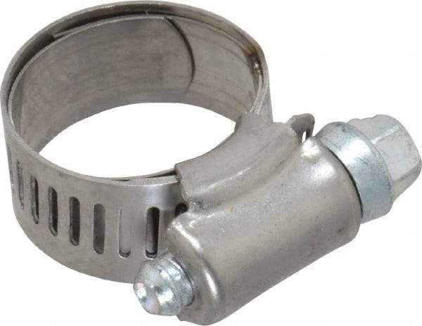 IDEAL TRIDON - SAE Size 8, 5/8 to 1" Diam, Stainless Steel Shielded Worm Drive Clamp - Material Grade 201, Series 613 - Top Tool & Supply