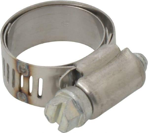 IDEAL TRIDON - SAE Size 10, 11/16 to 1-1/16" Diam, Stainless Steel Shielded Worm Drive Clamp - Material Grade 201, Series 613 - Top Tool & Supply