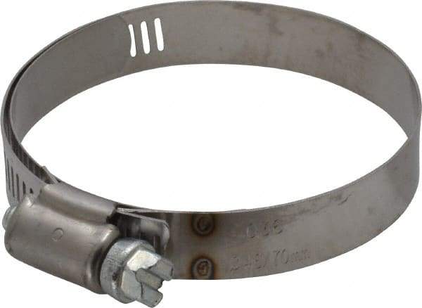 IDEAL TRIDON - SAE Size 36, 1-13/16 to 2-3/4" Diam, Stainless Steel Shielded Worm Drive Clamp - Material Grade 201, Series 613 - Top Tool & Supply