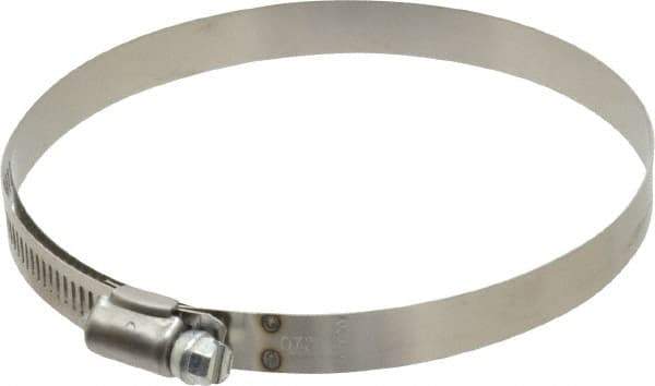 IDEAL TRIDON - SAE Size 72, 4-1/16 to 5" Diam, Stainless Steel Shielded Worm Drive Clamp - Material Grade 201, Series 613 - Top Tool & Supply