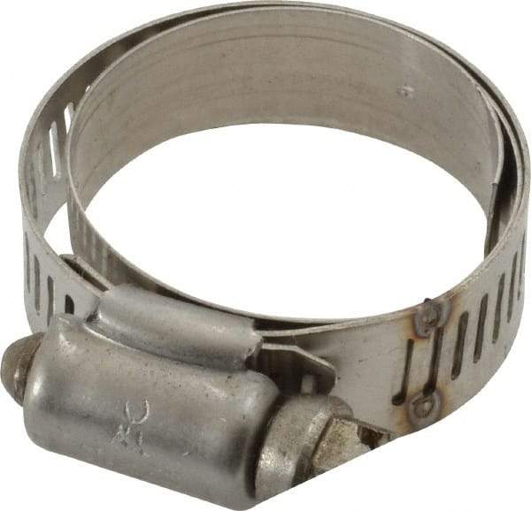 IDEAL TRIDON - SAE Size 16, 3/4 to 1-1/2" Diam, Stainless Steel Shielded Worm Drive Clamp - Material Grade 301, Series 615 - Top Tool & Supply