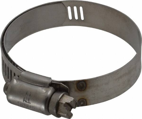 IDEAL TRIDON - SAE Size 28, 1-5/16 to 2-1/4" Diam, Stainless Steel Shielded Worm Drive Clamp - Material Grade 301, Series 615 - Top Tool & Supply