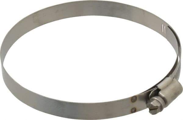 IDEAL TRIDON - SAE Size 64, 3-9/16 to 4-1/2" Diam, Stainless Steel Shielded Worm Drive Clamp - Material Grade 301, Series 615 - Top Tool & Supply