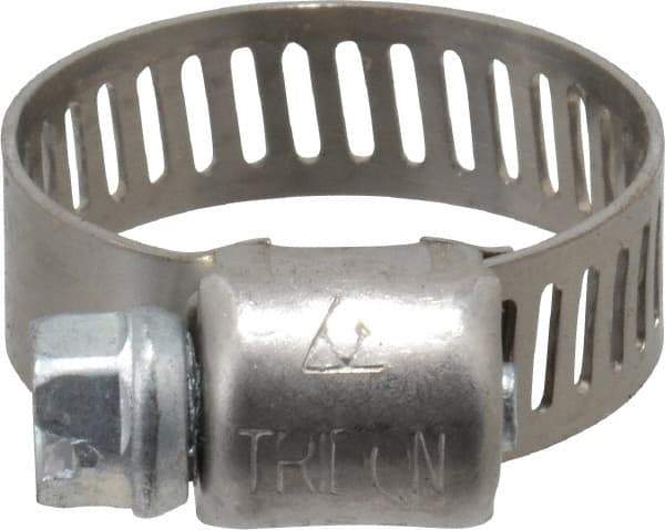 IDEAL TRIDON - SAE Size 6, 5/16 to 7/8" Diam, Stainless Steel Miniature Worm Drive Clamp - 5/16" Wide, Material Grade 301, Series 325 - Top Tool & Supply