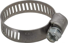 IDEAL TRIDON - SAE Size 10, 1/2 to 1-1/16" Diam, Stainless Steel Miniature Worm Drive Clamp - 5/16" Wide, Material Grade 301, Series 325 - Top Tool & Supply