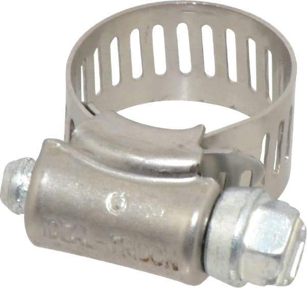 IDEAL TRIDON - SAE Size 6, 3/8 to 7/8" Diam, Carbon Steel Worm Drive Clamp - 1/2" Wide, Series 600 - Top Tool & Supply