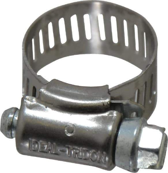 IDEAL TRIDON - SAE Size 8, 7/16 to 1" Diam, Carbon Steel Worm Drive Clamp - 1/2" Wide, Series 600 - Top Tool & Supply