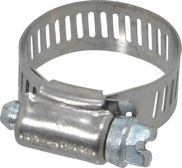 IDEAL TRIDON - SAE Size 12, 9/16 to 1-1/4" Diam, Stainless Steel Worm Drive Clamp - 1/2" Wide, Material Grade 201, Series 611 - Top Tool & Supply