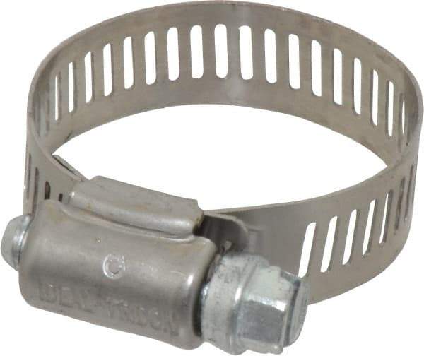 IDEAL TRIDON - SAE Size 16, 11/16 to 1-1/2" Diam, Stainless Steel Worm Drive Clamp - 1/2" Wide, Material Grade 201, Series 611 - Top Tool & Supply