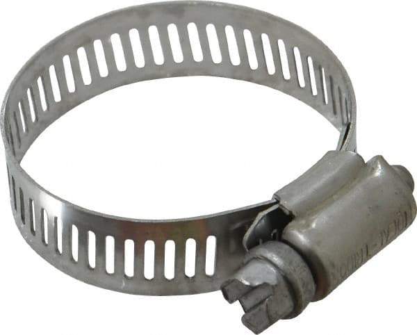 IDEAL TRIDON - SAE Size 20, 3/4 to 1-3/4" Diam, Stainless Steel Worm Drive Clamp - 1/2" Wide, Material Grade 201, Series 611 - Top Tool & Supply