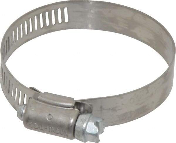 IDEAL TRIDON - SAE Size 32, 1-9/16 to 2-1/2" Diam, Stainless Steel Worm Drive Clamp - 1/2" Wide, Material Grade 201, Series 611 - Top Tool & Supply