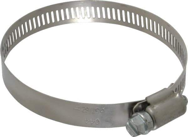 IDEAL TRIDON - SAE Size 44, 2-5/16 to 3-1/4" Diam, Stainless Steel Worm Drive Clamp - 1/2" Wide, Material Grade 201, Series 611 - Top Tool & Supply