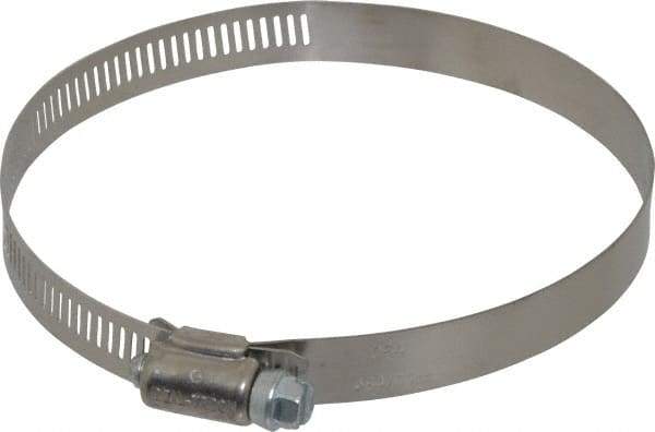 IDEAL TRIDON - SAE Size 64, 2-1/2 to 4-1/2" Diam, Stainless Steel Worm Drive Clamp - 1/2" Wide, Material Grade 201, Series 611 - Top Tool & Supply