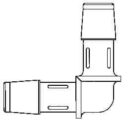 Made in USA - 1/8" Barb, Polypropylene Single Barbed Tube Elbow - Natural - Top Tool & Supply