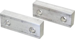 Gibraltar - 4" Wide x 1-1/2" High x 3/4" Thick, Flat/No Step Vise Jaw - Soft, Aluminum, Fixed Jaw, Compatible with 4" Vises - Top Tool & Supply